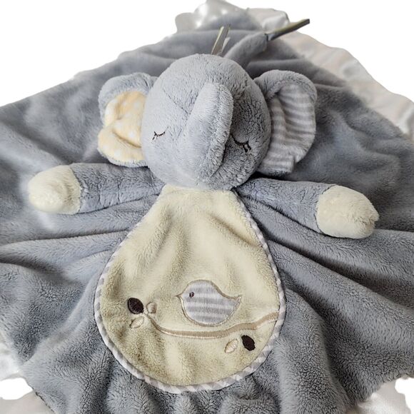 Douglas Baby Grey Yellow Elephant Plush Lovey Security Blanket Satin Edging - Picture 8 of 8